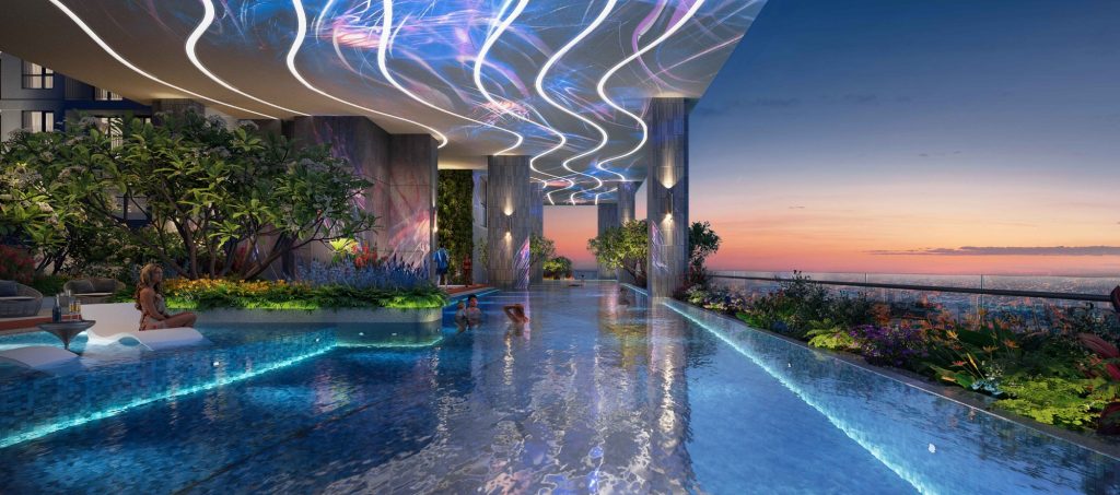 Tiện ích hồ bơi tầng thượng Simona Heights Quy Nhơn