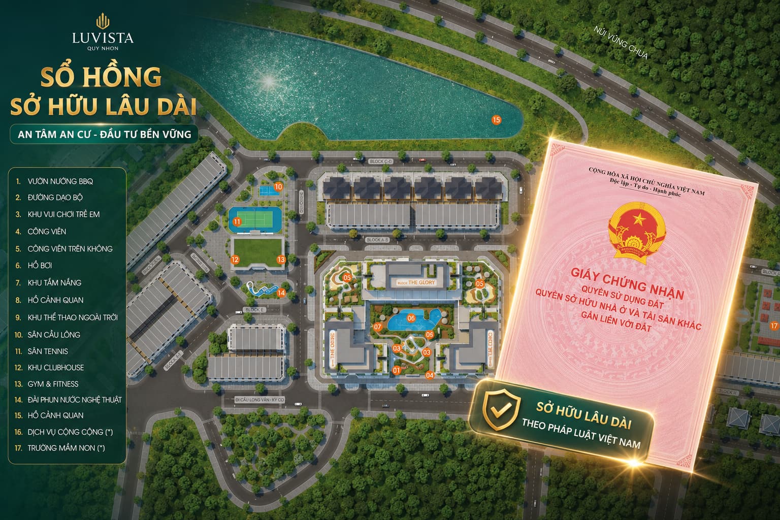 sổ hồng lâu dài căn hộ Luvista Quy Nhơn – giấy chứng nhận sở hữu riêng từng căn