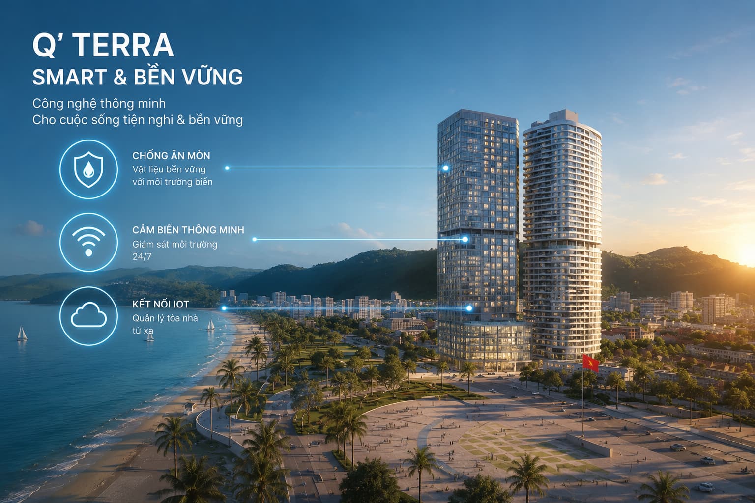Smart Home Q'Terra Quy Nhơn — hạ tầng IoT chống ăn mòn môi trường biển, tích hợp trong công trình từ giai đoạn xây dựng