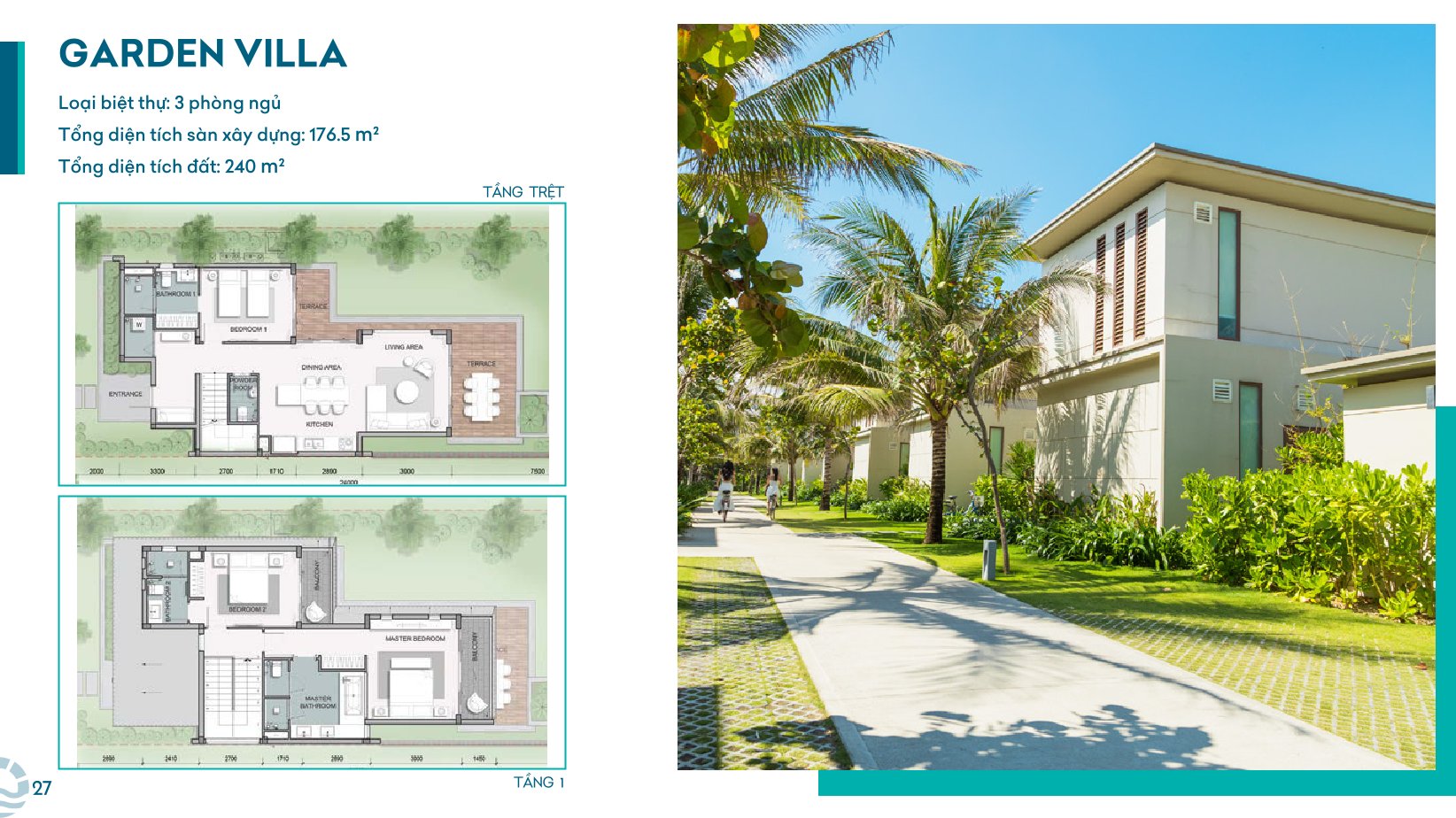 Mặt bằng Garden Villa 3PN The Ocean Resort Quy Nhơn