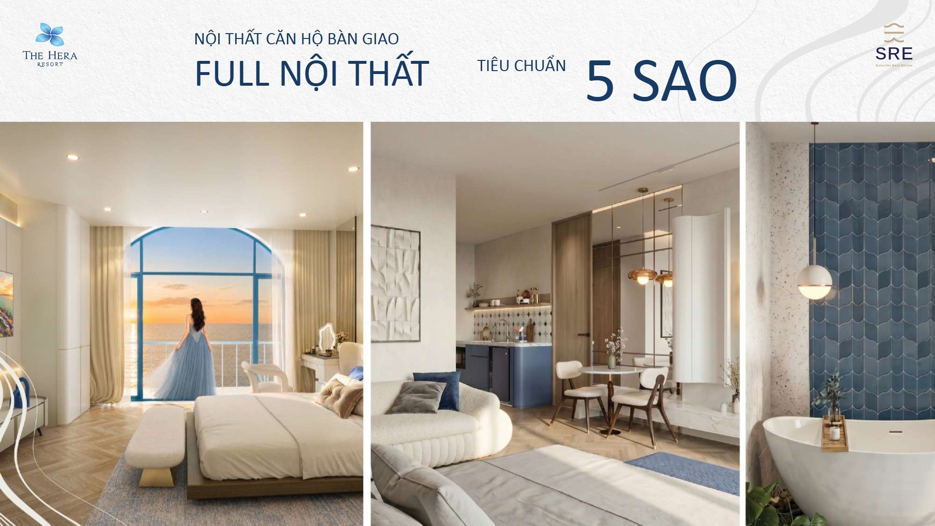 Nội thất condotel The Athena Ocean The Hera Resort Quy Nhơn sẵn sàng khai thác cho thuê