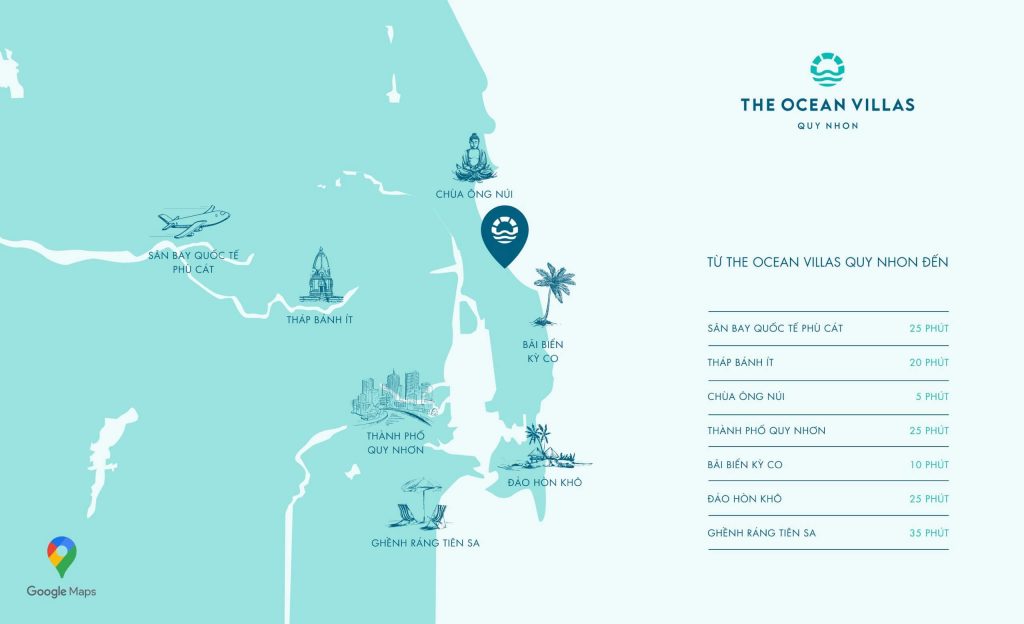 Bản đồ vị trí The Ocean Resort by Fusion Quy Nhon tại KKT Nhơn Hội
