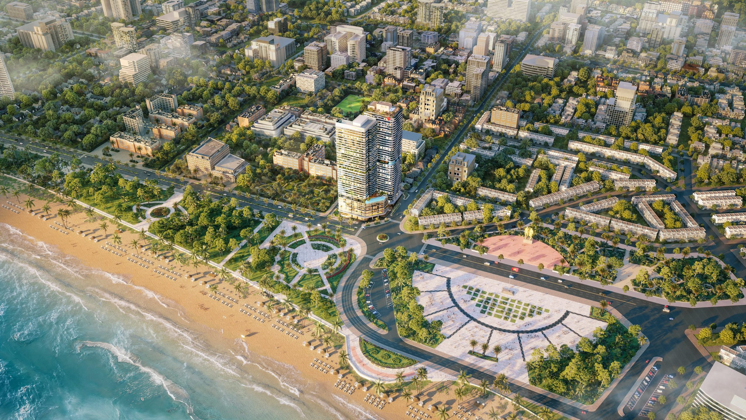 Q'Terra Quy Nhơn — tháp đôi tại số 1 Ngô Mây trực diện biển và quảng trường