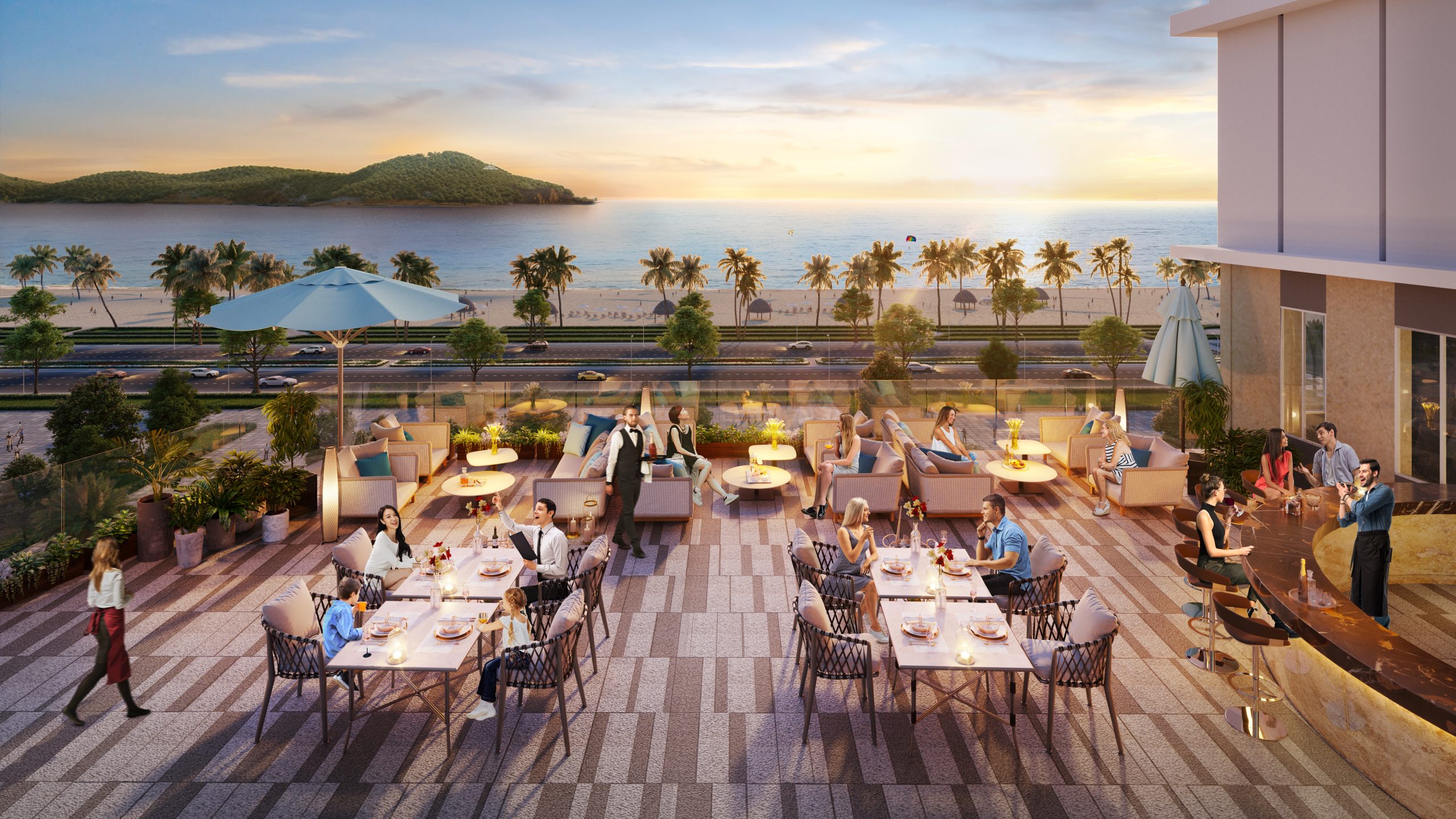Khu ăn uống Foodcourt tầng 5 The Sailing