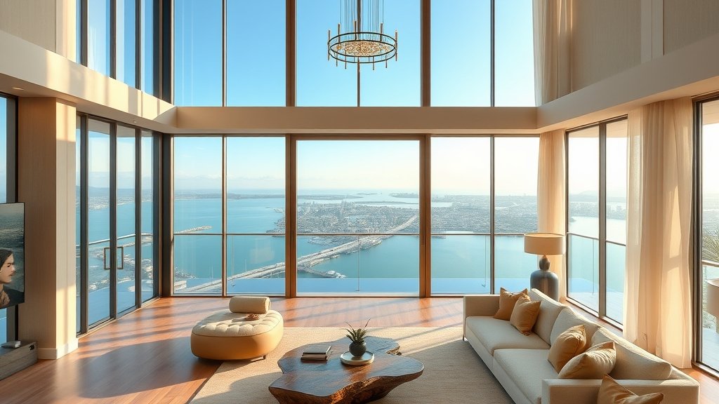 Phối cảnh penthouse áp mái Oriva Bay Quy Nhơn duplex trên đỉnh tháp 46 tầng