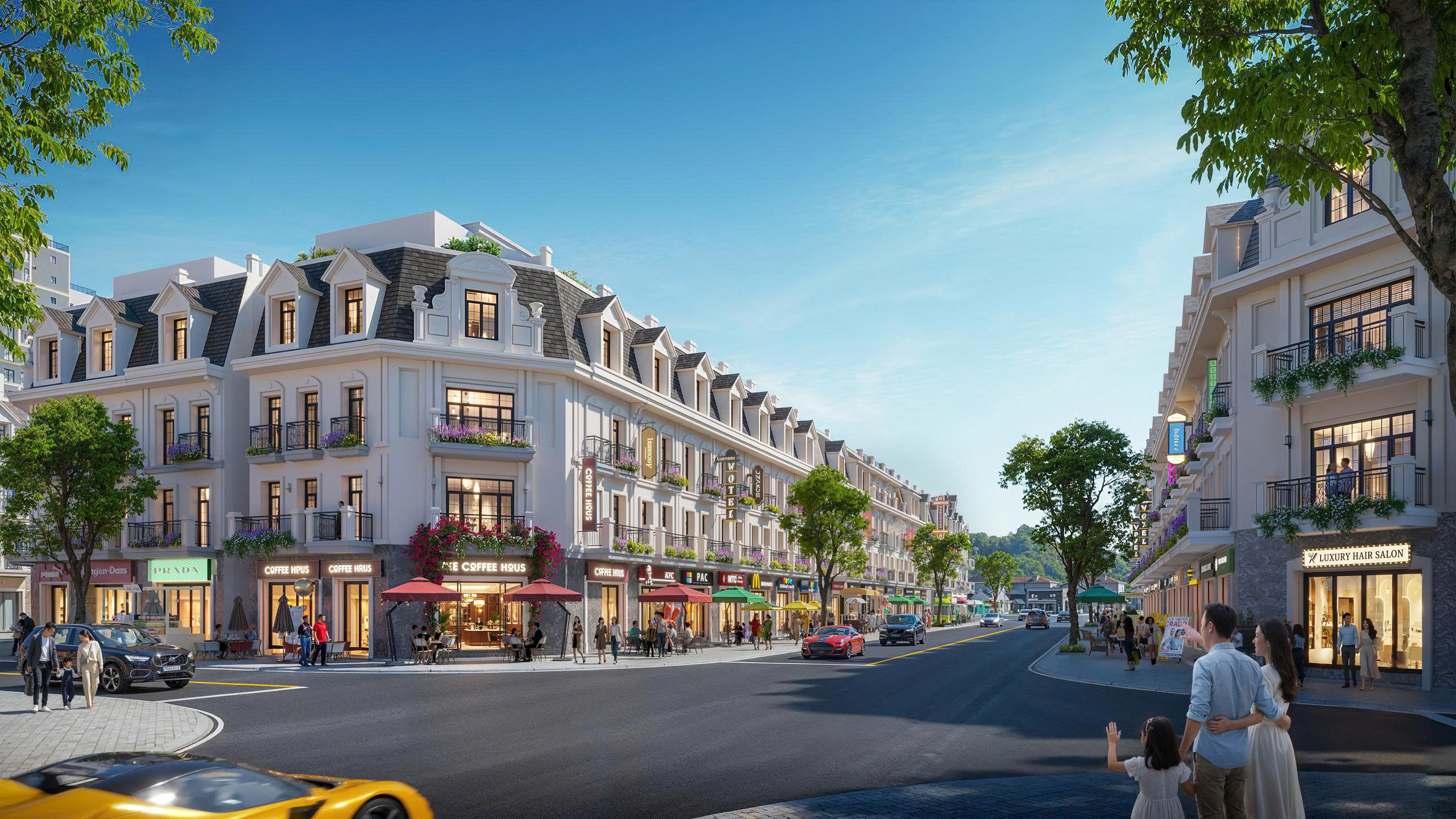 Phú Gia Royal Park – phối cảnh ngoại thất nhà phố tân cổ điển dành cho các phương án hoàn thiện để ở, kinh doanh và cho thuê